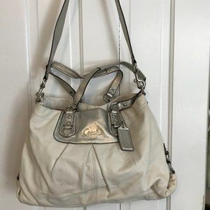 Coach Ashley Crossbody Satchel White/Silver